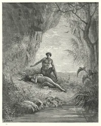 Illustration de Gustave Doré pour Le Paradis Perdu de Milton, Livre V, vers 12, 13